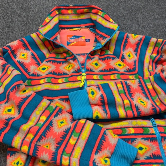 chubbies Other - Chubbies Mens Fleece Jacket Large  Orange Aztec Southwestern Full Zip Lined